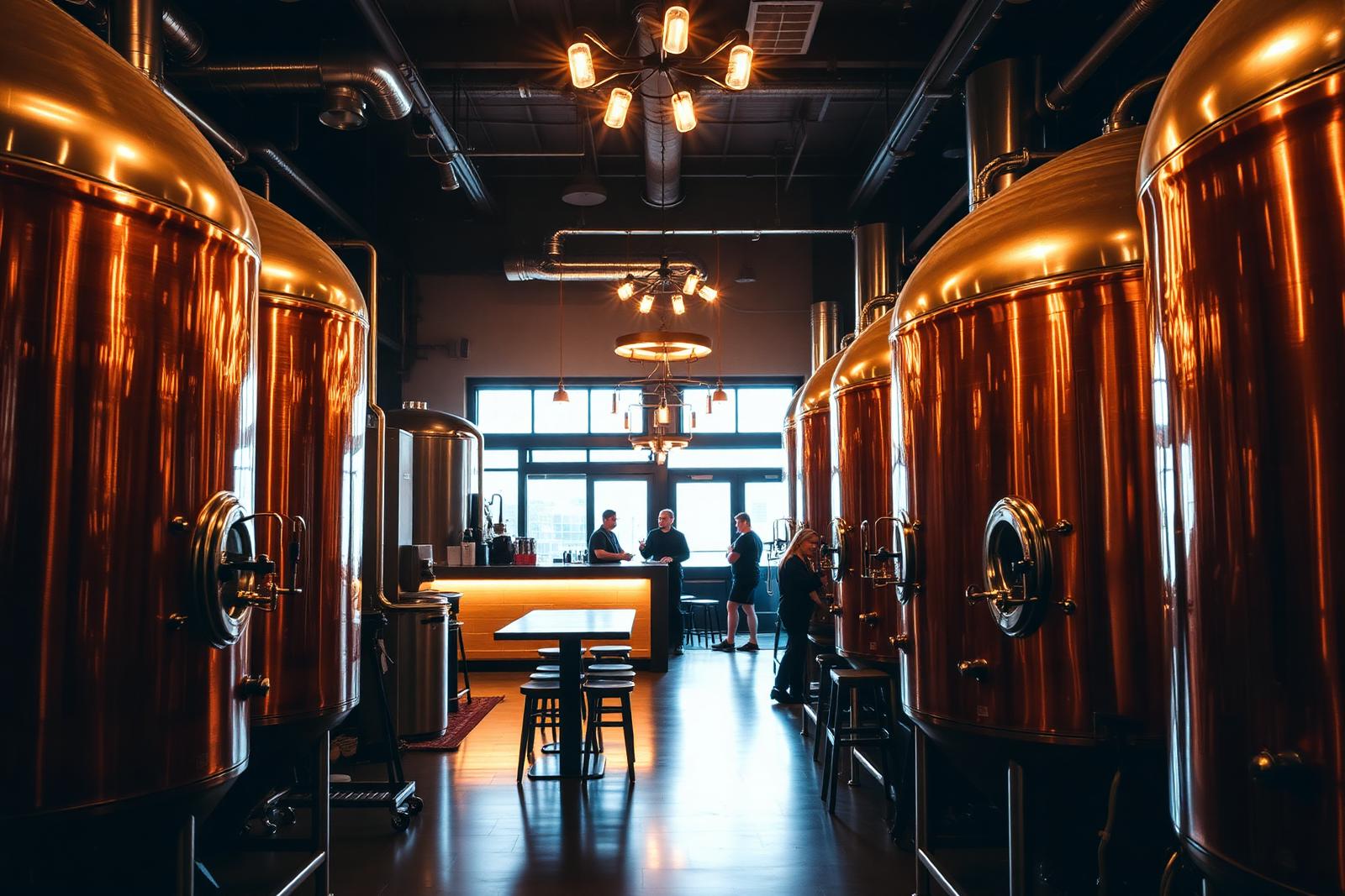 Hospitality team training inside a microbrewery