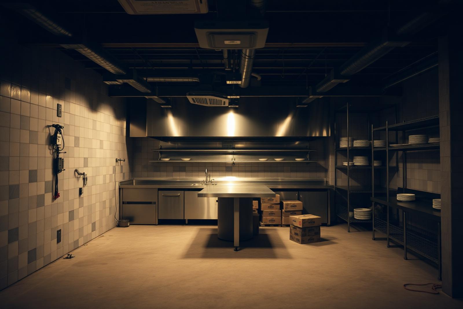 Interior fit-out of a new restaurant under construction